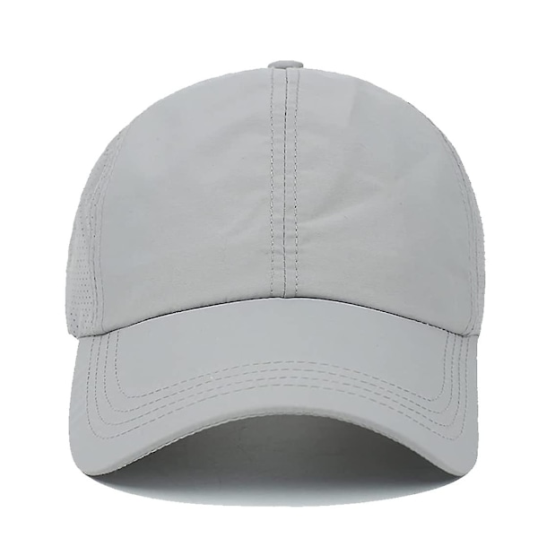 Dame Ponytail Baseball Cap, Justerbar Åndbar Kryds Mesh Hurtigtørrende Messy High Bun Ponycap Hat Light Grey