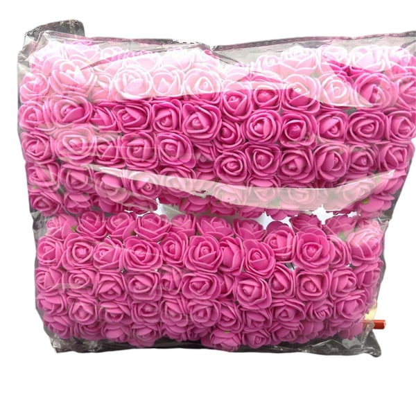 144 stk./pakke Mini Skum Kunstig Rose Blomsterbuket Bryllupsdekoration Håndværksartikler Rose Red
