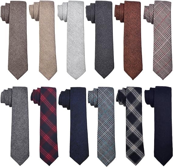 Tynn tweed slips i bomull for menn 6 cm