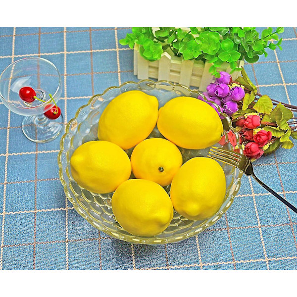 Simuleret Citron Dekoration (4 stk) yellow