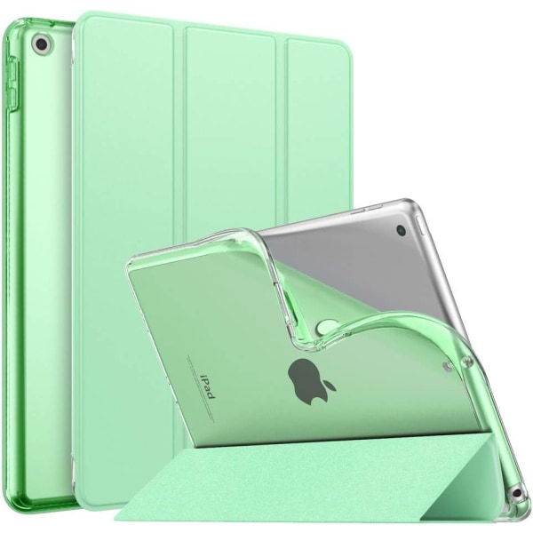Grönt iPad 10.2- case för iPad 9:e generationen 2021/iPad 8:e generationen 2020/iPad 7:e generationen 2019, mjukt frostat cover Slim Shell- case med St.