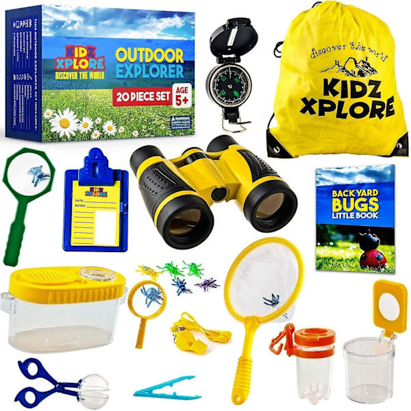 Outdoor Explorer Kit Presenter Leksaker Barn Kikare Set Bäst För 6+ År Gammal Pojke Och Flicka Barn Äventyrskit Yellow