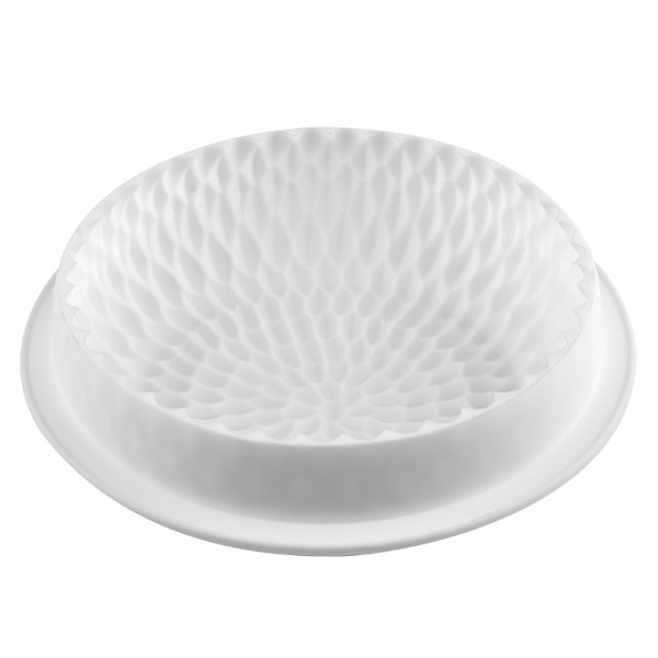 Hvid, 24*24*7cm rund mousse kage silikoneform