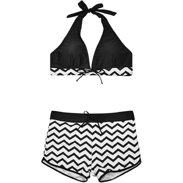 Dame 2-delt Bikini Rygløs Sports Badetøj 2-delt Bikinis Shorty Bikini Høj Talje Printet Bikini Plus Size Bikini