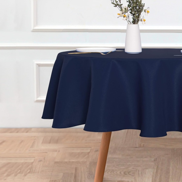 Rund duk - 60 tum - Vattentålig spillsäker tvättbar polyesterduk Cover i dekorativt tyg för matbord, bufféfester