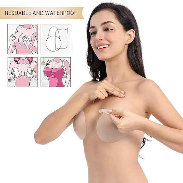 M Strapless BH Osynlig Självhäftande BH för Kvinnor Återanvändbar Push Up Osynlig Klibbig BH Rygglös BH