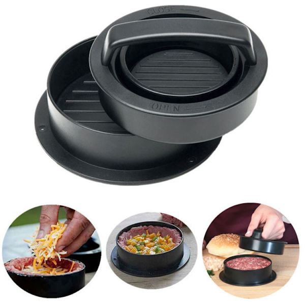 3 i 1 Hamburgare Press, Hamburgare Press Fylld med 100 Ark Non-Stick Hamburgare Papper