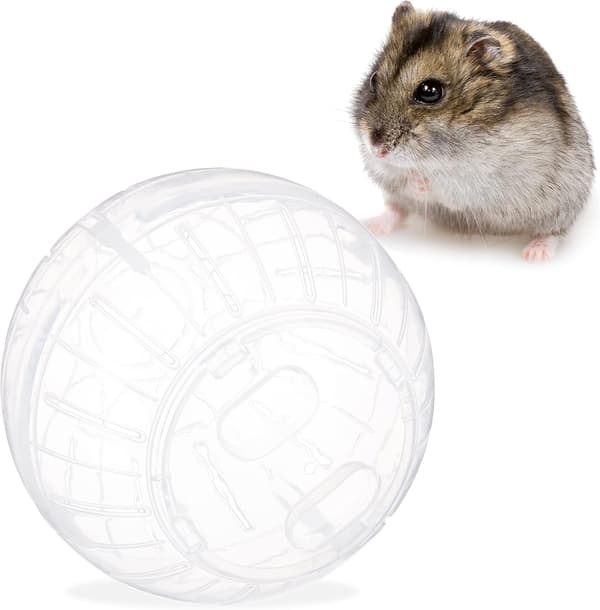 Hamster Løbekugle, legetøj til gnavere, tilbehør, bedre lufttilførsel, plastik, 12 cm, Transparent hvid