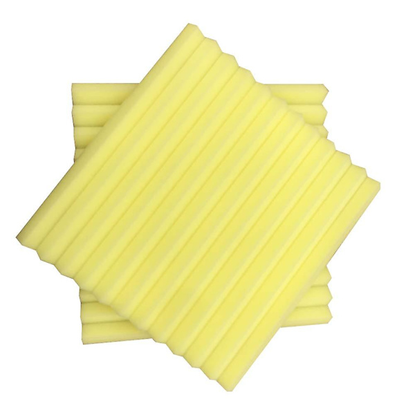 12 st ljudabsorberande bomull triangulära spår akustisk ljudisolering isoleringsskumbräda matta ark Yellow 30*30*2.5CM
