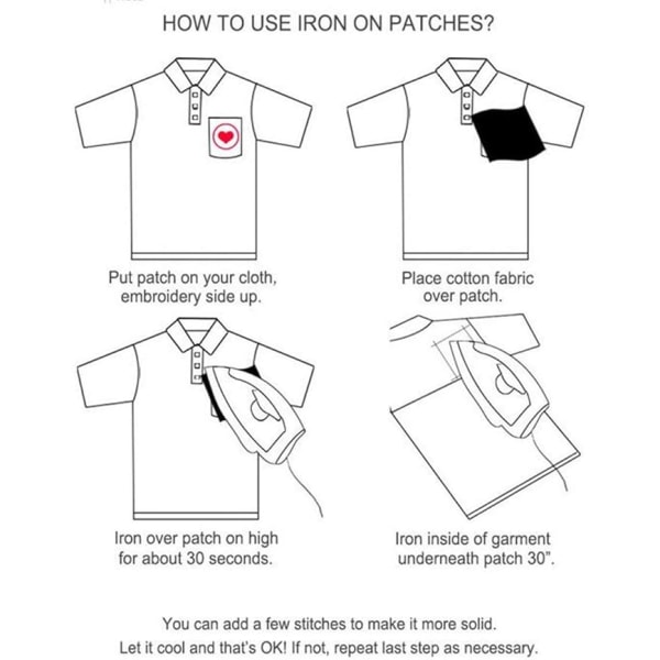 (Förpackning om 5) Hjärtformat paljettjärn med broderade kanter och t-shirt för DIY- set (guld)
