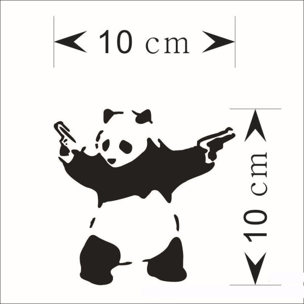 Sports Panda Car Sticker 10*10cm, Kung Fu Panda Sticker, Funny Car Sticker