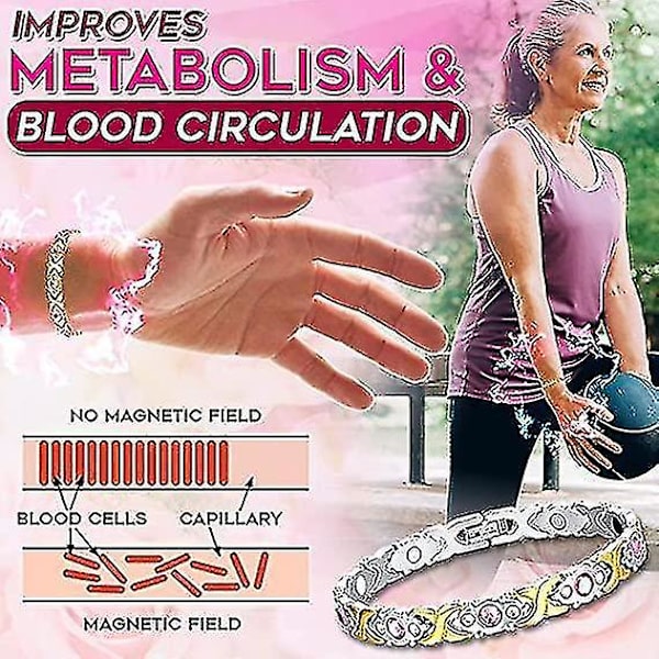 Magnetisk Terapi Menopause Lindrende Armbånd Til Kvinder Silver