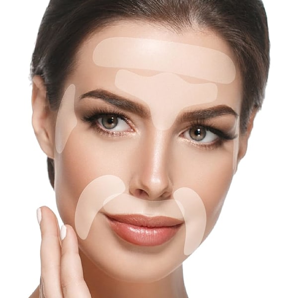 Antirynkplåster ( set i 11 delar) - Rynkplåster för ansiktet och pannan för att göra ögon och mun mjuka, naturliga ansiktslyftband för nattvård -