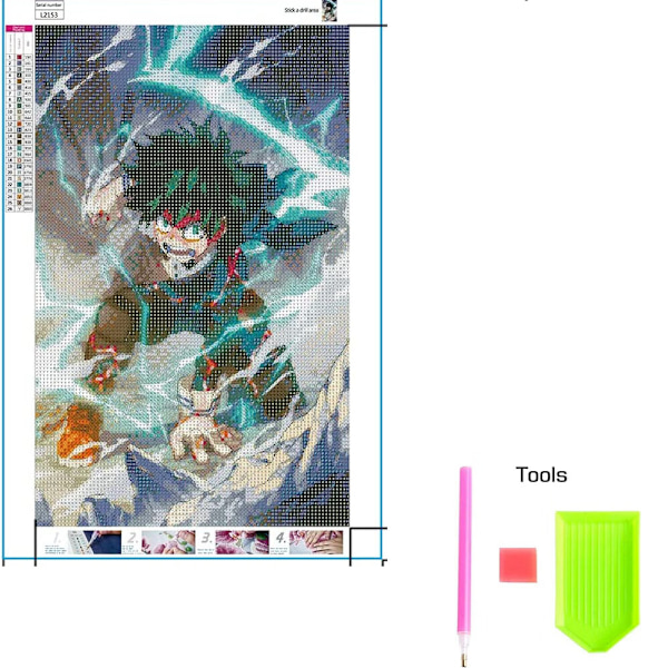 Ett set (30*40cm) 5D DIY Diamantmålning Väggkonst Handgjord Korsstygn Anime Bild Heminredning Full Borr Broderi Gåvor