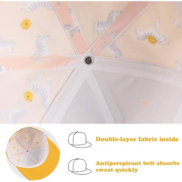 Söt baby baseballkeps (gul zebra för 1-2 år), barn sommarhatt broderad platt solhatt pojke flicka