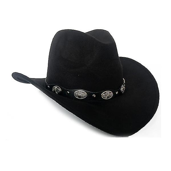 Cowboyhatt i konstläder, resekepsar, modevästern Black