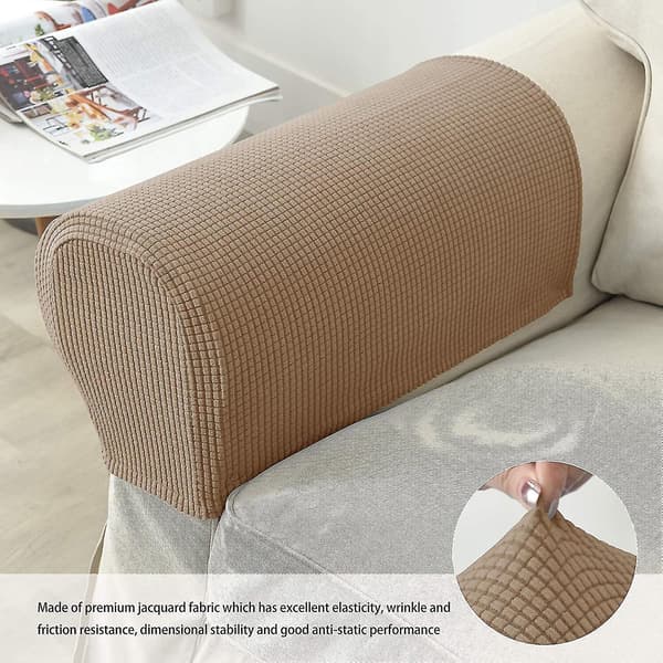 Armlenetrekk til lenestol, stretch, armbeskyttere til sofa, armlenetrekk til stoler Camel