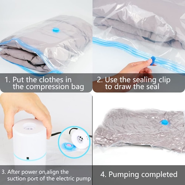 Bärbar elektrisk vakuumpump, 45W 220V elektrisk kompressionsvakuumpump, multifunktionell vakuumpump för resor, kläder, kuddar, filtar, gardiner, etc.