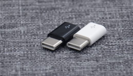 Vit Svart 6st Micro USB till USB-C konverteringshuvud typkonverter Android OTG datakabel