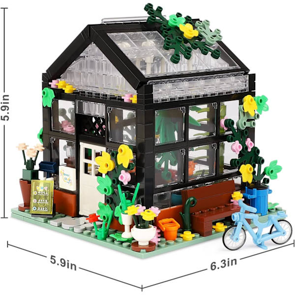 Blomsterhus Byggesæt, Kompatibelt med Blomster Venner Hus Skab Elegance og Varme Omgivelser, Fin Gave med Smuk Gaveæske til Piger 6+