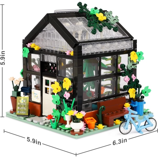Flower House Building Set, kompatibel med Flower Friends House Skapa elegans och värme miljö, trevlig present med vacker presentförpackning för flickor 6