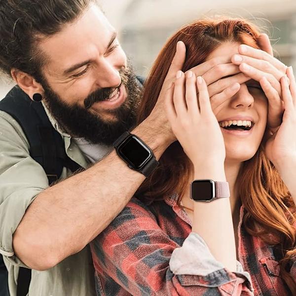 Elastiskt nylonband (4 olika färger, ingår ej) Kompatibelt med Apple Watch-armband 42/44/45mm, iWatch serie 8/Ultra/7/6/5/4/3/2/1 SE Justerbart