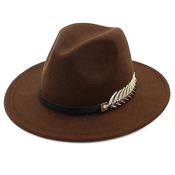 Mote Unisex Hatt Ull Bredbremmet Jazzhatt Coffee