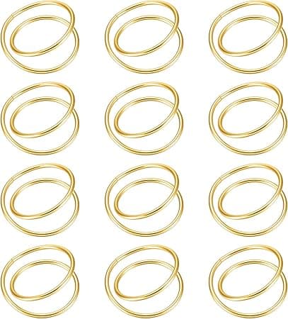 12 Stykker (Guld) Guld Servietringe Metal Spiral Servietringe Spænder Simple Legering Servietringe Serviet Holder Ring til Bryllupper, Receptioner, D
