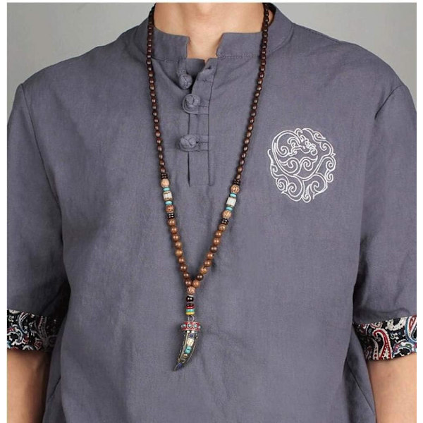 VintageBeadsPitkäKaulakoruKetjuNeulePuuKaiverrusLuonnollinenEtninenHäränSarviBuddhalaisuusMinimalistinenPunainenBoheemiVaatetusAsusteetUnisexYksinkertainen
