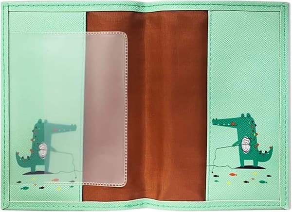 Pas etui (grøn krokodille), dame læder pas etui rejse pung, børns søde pas etui rejsedokument manager, pas, boarding