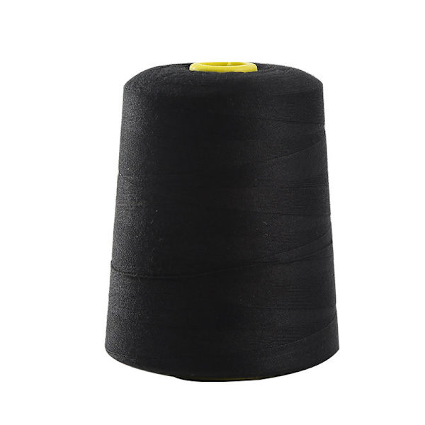 Svart sytråd för symaskin och overlock - Stor spole (8000 meter) - Polyestertråd för sömnad - Svart färg