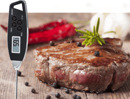 Sort BBQ Termometer Digitalt Madtermometer, Vandtæt Køkken
