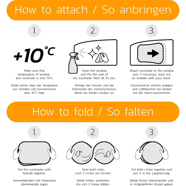 Solskydd för barn/barn i bilen – Unik optimal ton med certifierat UV-skydd för skydd utan att helt blockera sikten, enkel att installera, 2 st