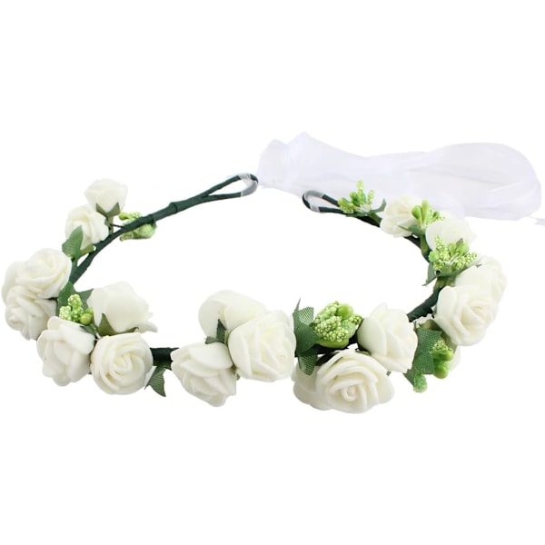 1 st Fairy Crown Hårband Justerbart Hårband Sash och Crown Hårband Garland Bröllop Hårband för Barn och Flickor Frisyrer