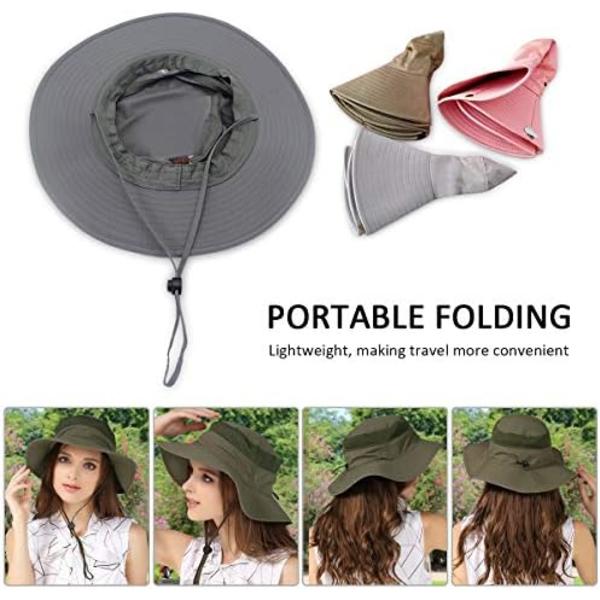 Unisex hopfällbar solhatt UPF 52+ Anti UV semester bergsklättring utomhus vattentät resehatt Safari keps herr dam hinkhatt