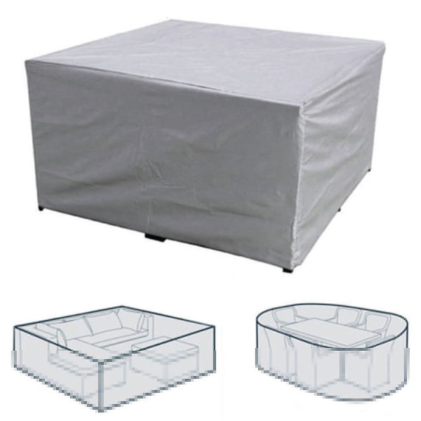 Möbelöverdrag för trädgård Silver Rektangulärt/kvadratiskt Bordsskydd Vattentätt Anti-uv 250*250*90cm