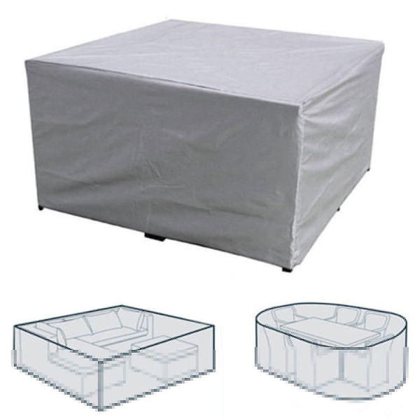 Silver rektangulärt/kvadratiskt utebordsskydd Vattentätt Anti-uv 280*280*80cm