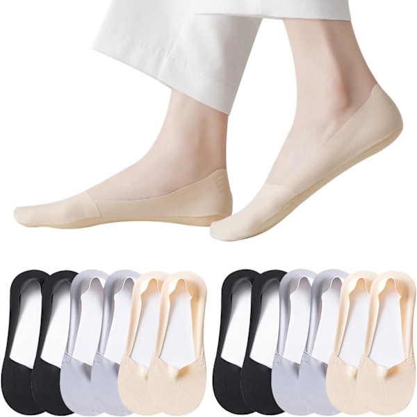 Par Damstrumpor Osynlig Fotskydd Silke Nylonstrumpor Anti-Slip Silikon 36-39 40-43