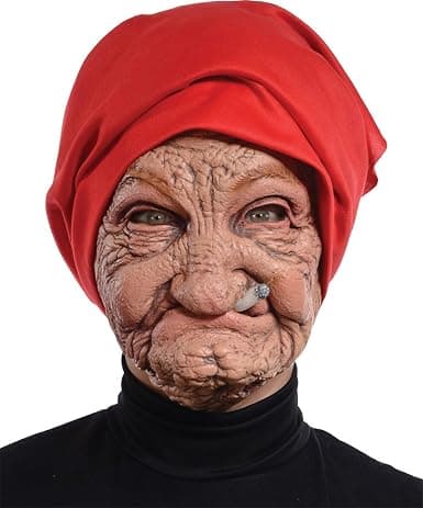 Rökande Mormor Mask Latex Huvudbonad