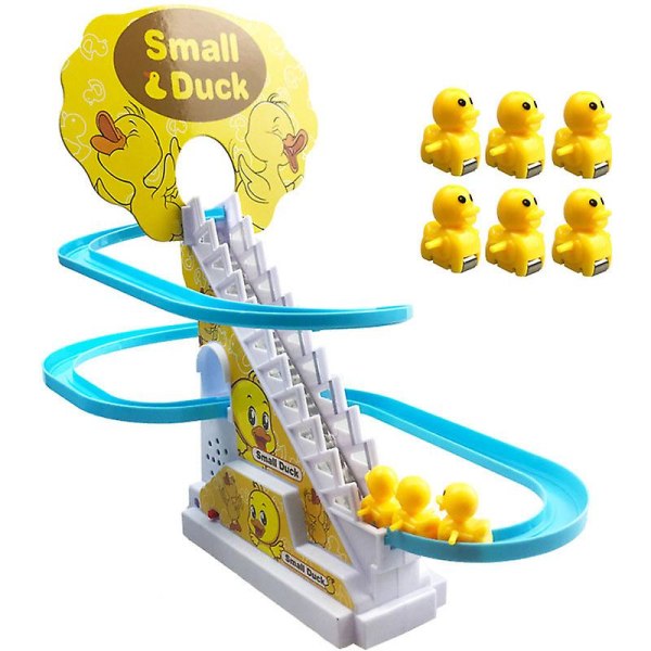 Elektrisk anka klättrar trappor leksak liten anka jagar lekset anka race track set 6 Ducks Charge
