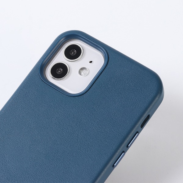 Blått Apple-skinnetui med (for iPhone 12 Pro Max)