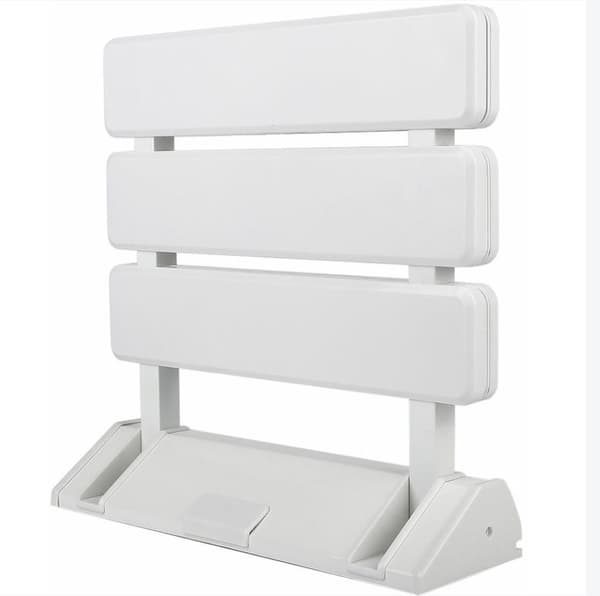 Blått Sammenleggbart Dusjsete i Aluminium og ABS, 330 x 320 x 70 mm