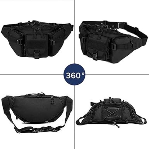 Taktisk midjeväska Militär midjeväska Molle Bumbag Fanny Pack för utomhuspromenader Löpning Vandring Camping Klättring Vandring Jakt