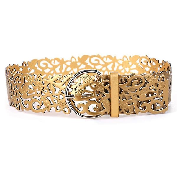 Fashion Dam Bälten Bred Spänne Midja Midjeband Gold