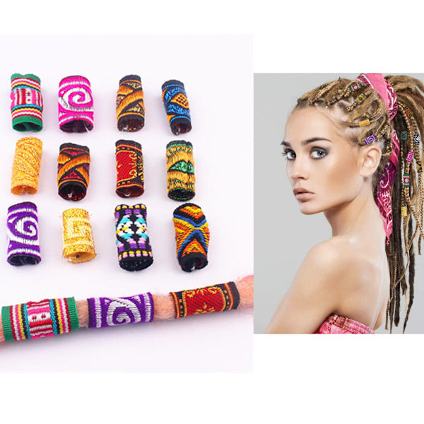 12 kpl Dreadlock-helmet hiusputkihelmet DIY-hiustenpunontakorut Tarvikkeet Punontahiusten koristeet miehille Naisille Suosikit, Tiibetiläinen tyyli (Uutuus