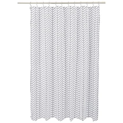 Duschdraperi i fiskbensmönster 180 x 80 cm - Mörkgrå