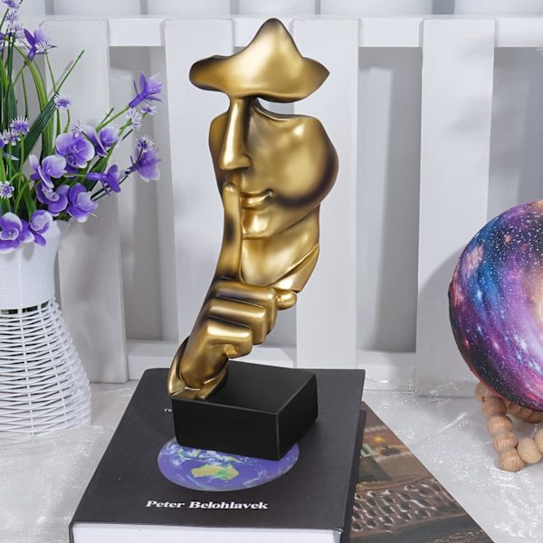 Vardagsrumsdekoration Modern Skulptur Guld, Vattentät, Stabil Placering Lämplig för att dekorera vardagsrum, bar, sovrum, kontor 27x10x10cm