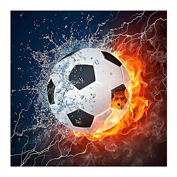 En bit 30 x 30cm 5D DIY Diamantkonst Hantverk Målningskit Full Drill, Fotboll Strass Kristall Korsstygn Broderibilder efter Nummer Vuxna