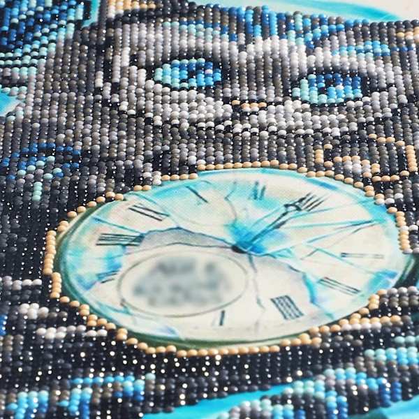 DIY 5d Diamantmålning efter nummer-kit, Diamantmålning, Diamantbroderi Katt, Kattklocka Strassbroderi Korsstygnskonst på dukvägg