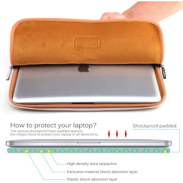15,6 tums bärbar datorfodral lämplig för Acer/ASUS/Dell/iPad Pro/Lenovo/Macbook Pro/Macbook Air/Damer Dator Skyddande Väska med Färgglada Löv Tryck